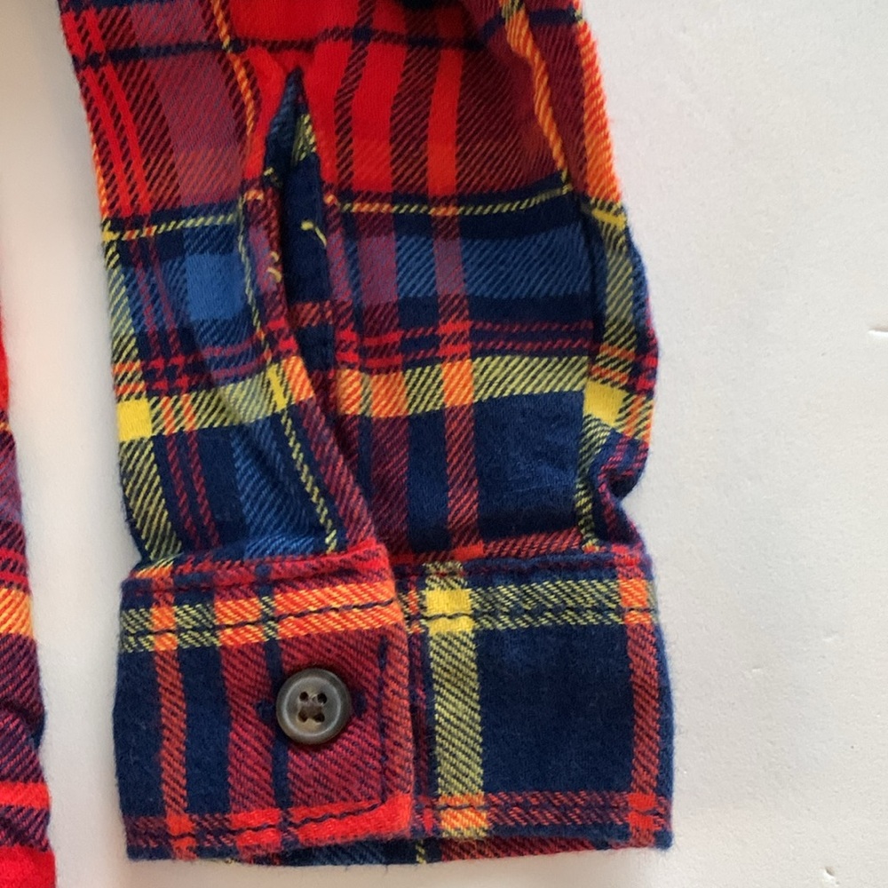 Carter's Red and Blue Plaid Button Down Shirt Boys 24 Months - Picture 6 of 7